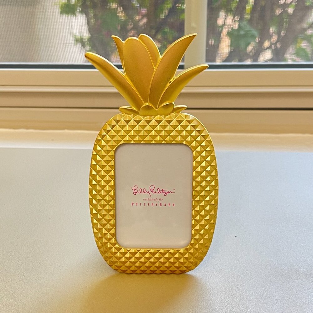 Lilly Pulitzer Pottery Barn Picture Frame Pineapple Gold